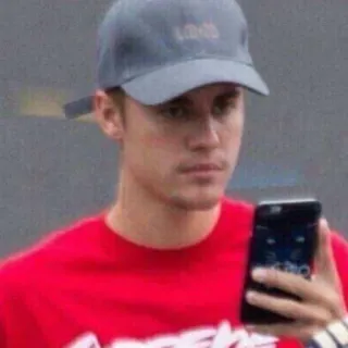 😐 Justin Bieber 有名人, 歌手, ジャスティンビーバー, 人, 男性, ポートレート telegram sticker