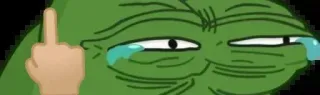 😂 Pepe the Frog Pepe, Rana, Meme, Dedo corazón, Ofensivo whatsapp sticker
