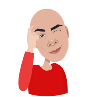 🤐 pensando, inteligente, ideia, desenho animado, pessoa, careca telegram sticker