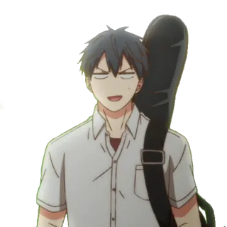 😦 Mafuyu Sato Given Given, Mafuyu Sato, anime, guitar, cartoon telegram sticker