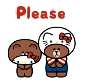 🙏 Hello Kitty Please cute, kawaii, sanrio, greeting, animals, cartoon telegram sticker