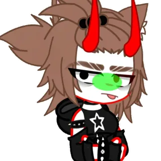🚬 anime, cartoon, horns, character, devil, star telegram sticker