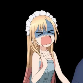 😫 Anime, Fille, choquée, effrayée, Dessin animé, Femme de chambre telegram sticker