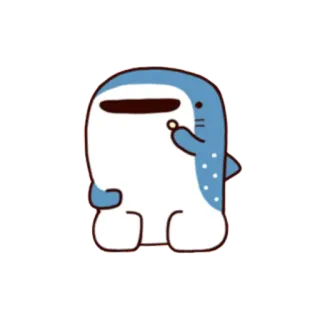 🙈 cartoon, cute, blue, white, animal, whale telegram sticker