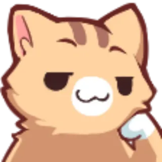 😏 kat, zelfgenoegzaam, cartoon, dier, huisdier telegram sticker