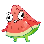 🍉 pastèque, fruit, dessin animé, mignon, tranche, nourriture whatsapp sticker