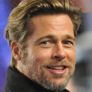 😁 Brad Pitt actor, celebridad, retrato, hombre, sonrisa whatsapp sticker