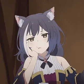 🪶 Anime, Neko girl, Manga, Dessin animé, Mignon, Ennuyé, Fille telegram sticker