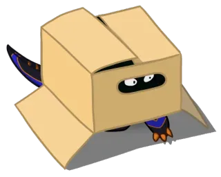 🙈 Caixa, Escondido, Personagem, Animal, Desenho animado, Olhos, Cartão telegram sticker