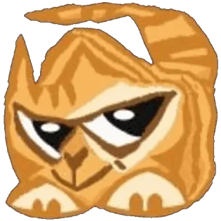 😏 gato, adesivo, desenho animado, animal, laranja, fofo, engraçado telegram sticker