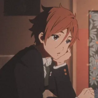 ➖ anime, boy, contemplative, portrait, school uniform telegram sticker