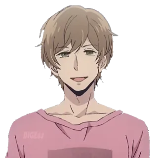 😃 Anime, Masculino, Personagem, Desenho animado, Sorrindo, Homem, Retrato telegram sticker