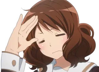 😔 Anime, Mädchen, frustriert, gestresst, denkend telegram sticker