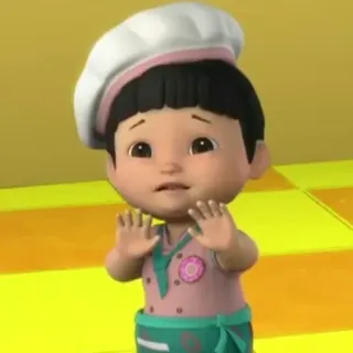 💛 dessin animé, animation, chef, pâtissier, enfant telegram sticker