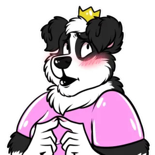 😳 cane, cartone animato, corona, rosa, carino, animale, principessa whatsapp sticker