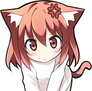 💢 Anime, Garota gato, Bonito, Bravo, Gatinho, Mangá, Kawaii, Neko telegram sticker