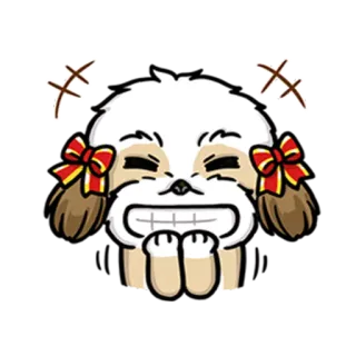 🙊 hond, puppy, schattig, cartoon, vrolijk, dier, strik telegram sticker