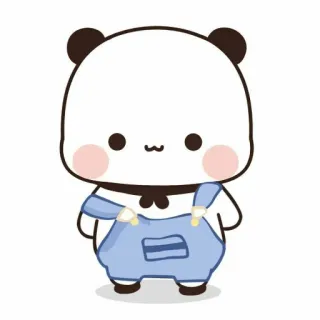 🍓 lindo, panda, dibujos animados, animal, kawaii, pegatina whatsapp sticker