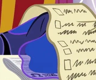 😞 lista de verificación, poni, lista, escritura, dibujo telegram sticker