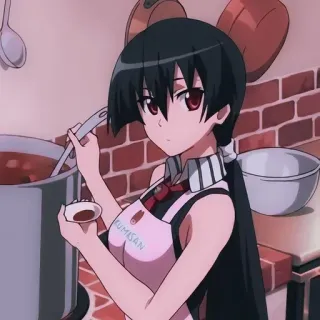🤨 KUMISAN Anime, Gotowanie, Kobieta, Kreskówka telegram sticker