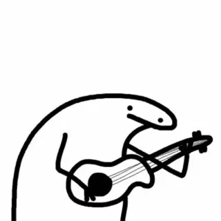 ☁️ florkofcows, человечек из палочек, гитара, музыка, мультфильм whatsapp sticker