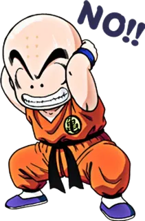 😣 Krillin Dragon Ball NO!! krillin, anime, dragon ball, tidak, berhenti telegram sticker