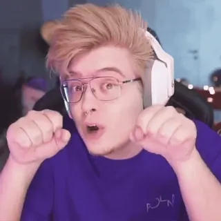 🥺 man, glasses, gamer, headphones, surprised telegram sticker