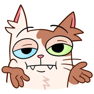 🤨 chat, dessin animé, animal, drôle, mème, expression, mignon whatsapp sticker