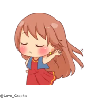 🙁 Chica anime, Linda, Dibujos animados, Personaje, Chibi telegram sticker