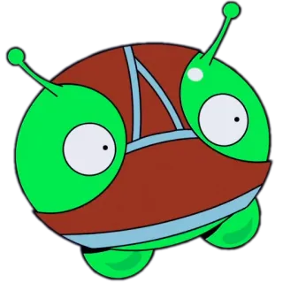 🙁 Alien, Grün, Cartoon, Aufkleber telegram sticker