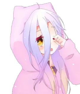 😪 Shiro No Game No Life Anime, Nhân vật, Cô gái, Shiro, No Game No Life, Kawaii whatsapp sticker