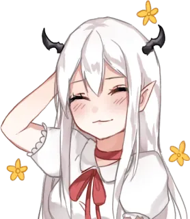 ☺️ Anime, Mignon, Fille, Démon, Kawaii, Elfe, Dessin animé telegram sticker