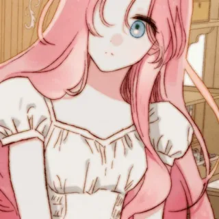🎀 Anime Mädchen, Rosa Haare, Manga, Cartoon, Frau, Mädchen, Illustration telegram sticker