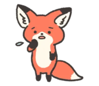 😣 狐狸, 动物, 卡通, 贴纸 telegram sticker