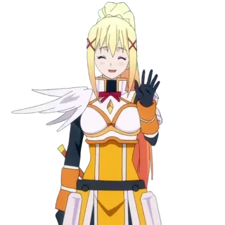 🖐 Darkness Konosuba Anime, Personaje, Darkness, Konosuba, Mujer, Rubia, Armadura, Guerrera whatsapp sticker
