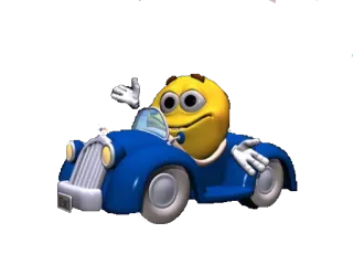 🏎 emoticon, auto, guida, onda, giallo telegram sticker