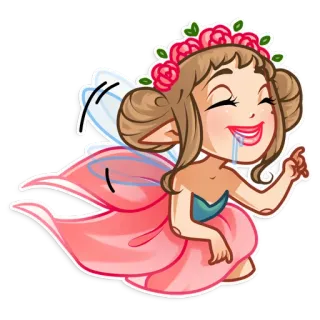 🤤 hada, dibujo animado, elfo, criatura mítica, lindo, chica whatsapp sticker