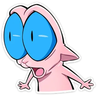 😱 cartoon, shocked, pink, animated, eyes, funny, character telegram sticker