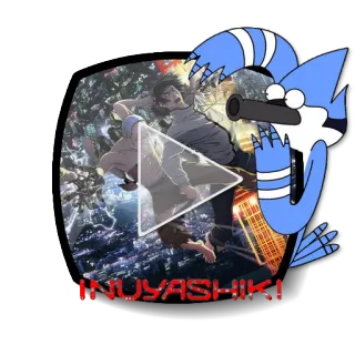 ▶ Inuyashiki INUYASHIKI! anime, violence, robot, mordecai, regular show, mech telegram sticker