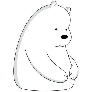 😞 Ice Bear We Bare Bears oso, dibujos animados, animal, blanco, minimalista, lindo telegram sticker