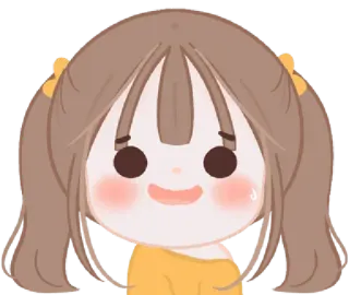 🥲 dessin animé, fille, mignon, autocollant, portrait, illustration whatsapp sticker