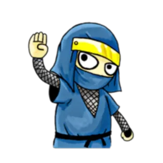 🤚 Ninja, Dessin animé, Combattant, Arts martiaux, Action telegram sticker