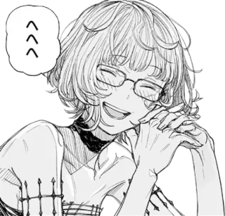 😄 >>> Аниме, Манга, Персонаж, Улыбка, Милый, Очки telegram sticker