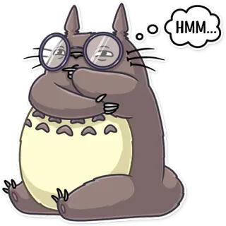 🤔 Totoro HMM... Anime, Denken, Hmm, Leuk, Cartoon telegram sticker