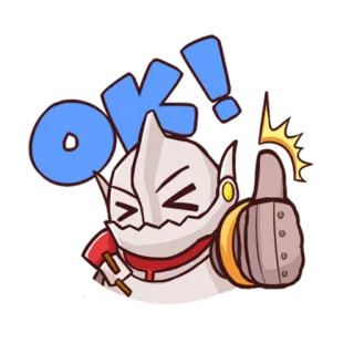 👌 OK! ok, joinha, armadura, anime telegram sticker