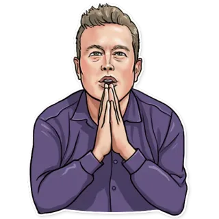🙏 Elon Musk Elon Musk, Biznesmen, Przedsiębiorca, Meme, Portret telegram sticker