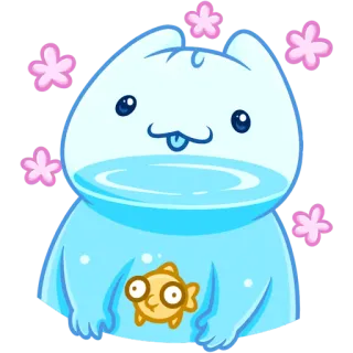 🤗 귀여운, 만화, 물고기, 스티커, 애니메이션, kawaii telegram sticker