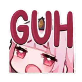 😩 GUH anime, cute, pink, expression telegram sticker