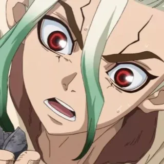 🥬 Senku Ishigami Dr. Stone Аниме, Манга, Доктор Стоун, Сенку Ишигами, Наука, Мультфильм, Персонаж whatsapp sticker