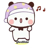 🕺 @PersiiSticker gấu trúc, dễ thương, kawaii, sticker, hoạt hình, tai, đồ ngủ, nơ telegram sticker